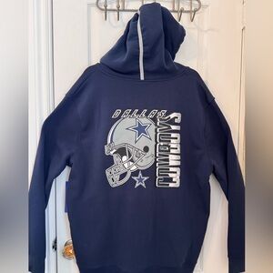 DALLAS COWBOYS NFL HOODIE MENS SWEATER. SIZE XXL. FULL ZIP FRONT, ZIP POCKETS